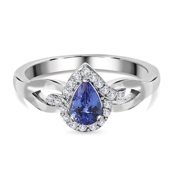 AAA Tansanit und Zirkon Ring - 0,57 ct.