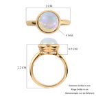 Natürlicher Äthiopischer Opal Solitär Ring 925 Silber 585 Vergoldet image number 5