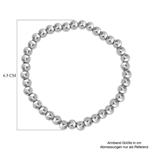 5er-Set – Kugel-Perlen-Armbänder in Silberton image number 8