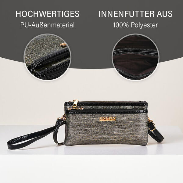 Stylische Sling Crossbody Tasche, Gold image number 3