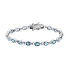 Schweizer Blautopas-Armband, ca. 20 cm, 925 Silber platiniert ca. 8,82 ct