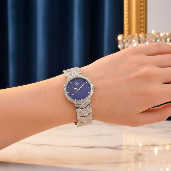 STRADA - Uhr mit japanischem PC21S Uhrwerk, blauem Sonnenschliff-Zifferblatt und Legierungsgeh&auml;use image number 3