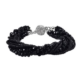 Schwarzes und weißes Kristall-Armband, 19cm - 62,50 ct.