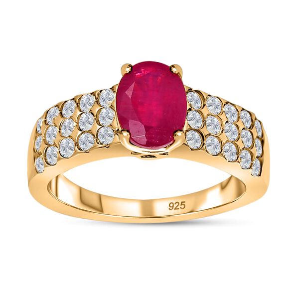 Afrikanischer Rubin und Zirkon Ring - 2,83 ct. image number 3