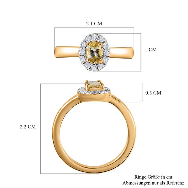 AA nat&uuml;rlicher, goldener Tansanit und Zirkon-Ring - 0,74 ct. image number 7