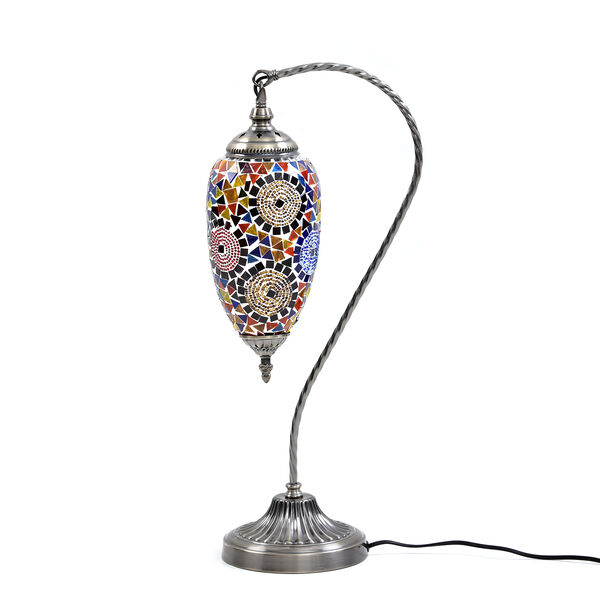 Handgefertigte, orientalische Mosaikglas-Tischlampe in Wassertropfen Form, Mehrfarbig image number 2