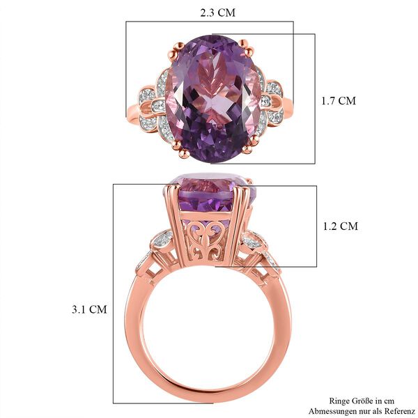 Rose De France Amethyst und Zirkon-Ring - 9,21 ct. image number 7