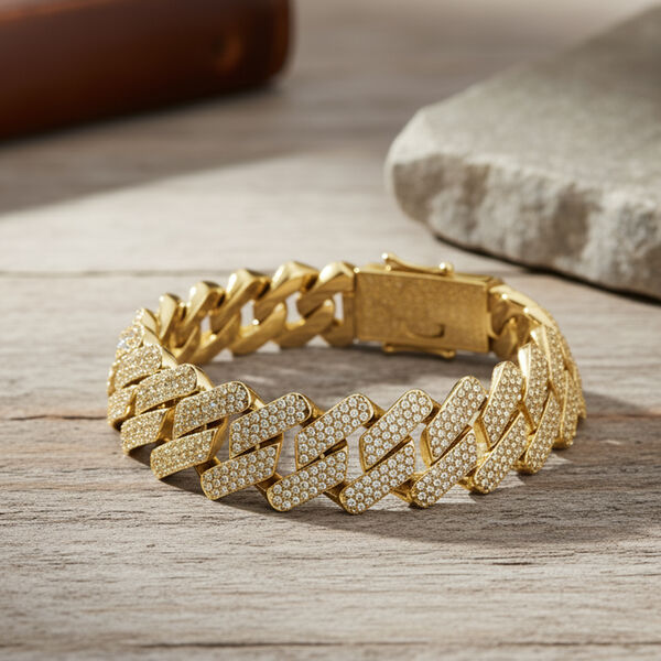 Wei&szlig;er Kristall Armband ca. 18.5 cm Std Gelb image number 1