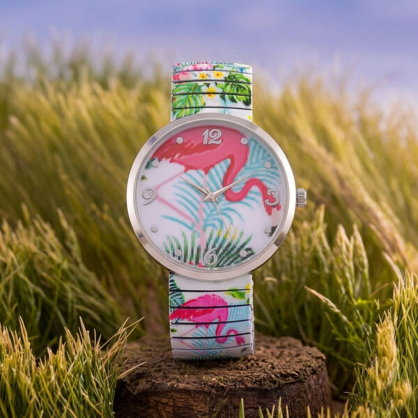 STRADA Armbanduhr - Flamingo-Design, Japanisches Uhrwerk, Wasserresistent image number 2