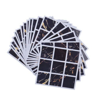 20er-Set - Mosaik-Wandaufkleber, Schwarz