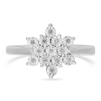 Diamant Ring 925 Silber platiniert (Gr&ouml;&szlig;e 21.00)