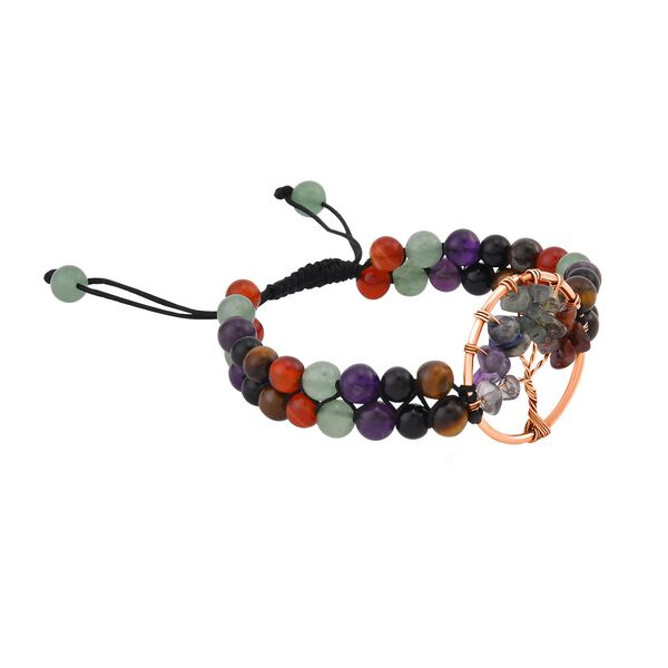 Mehrfarbiges Edelstein Armband, ca. 15.25 cm, Messing  ca. 69.00 ct image number 2