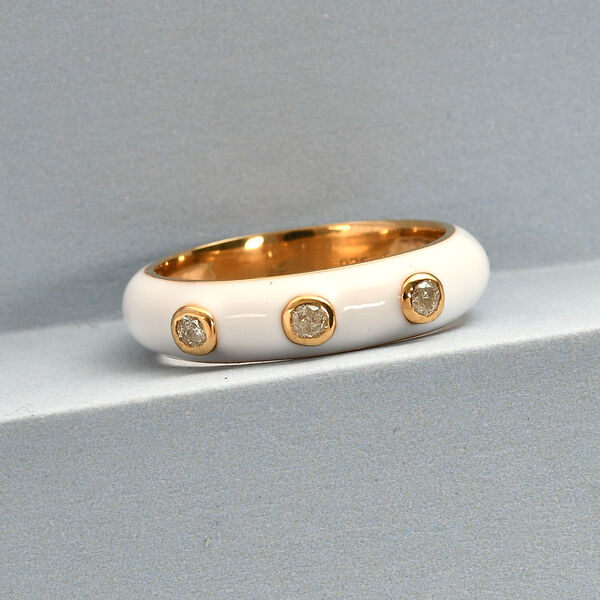 Diamant emaillierter Ring - 0,10 ct. image number 2