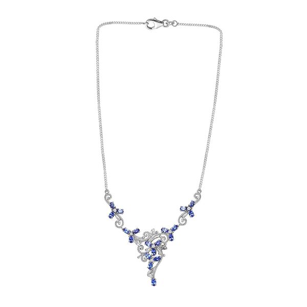 AAA Tansanit und Zirkon Halskette, 45 cm - 5,02 ct. image number 7