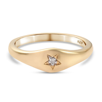 Diamant Ring 925 Silber vergoldet (Größe 16.00)