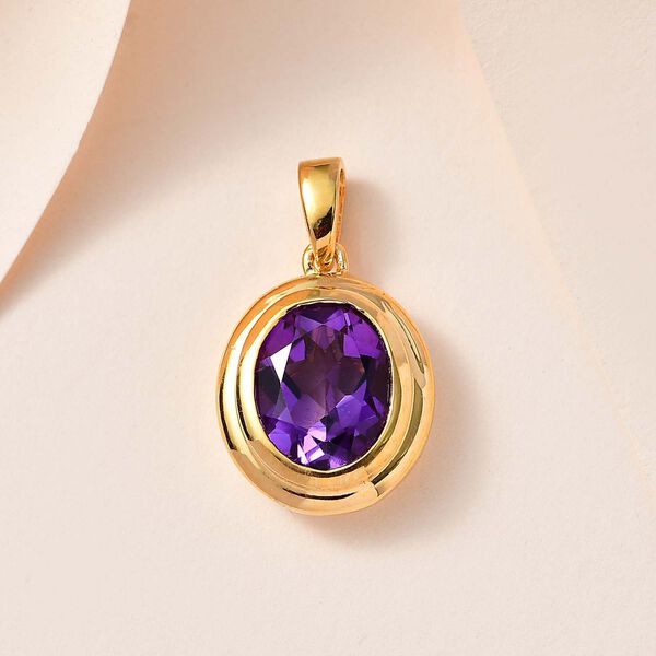Simple Solit&auml;r afrikanischer Amethyst-Anh&auml;nger image number 2