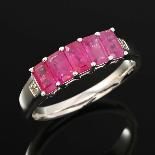 LUXORO zertifiziert und geprüft AAA natürlicher Mosambik-Rubin und Diamant Ring in 585 Weißgold - 1,55 ct. image number 1