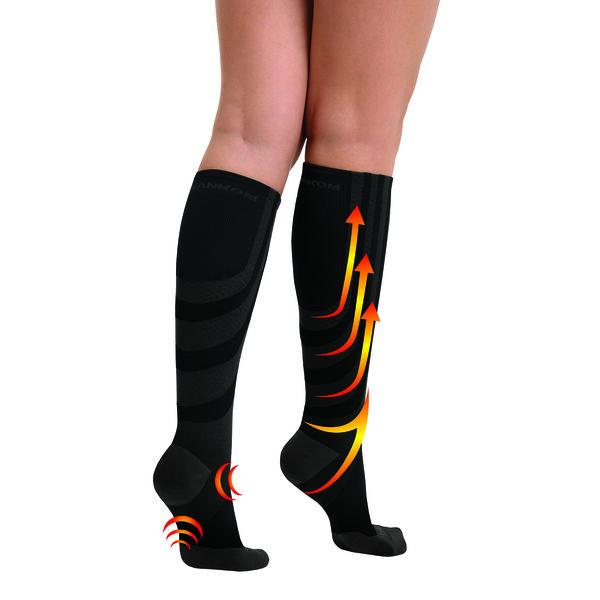 SANKOM - Kompressionskniestr&uuml;mpfe, Gr&ouml;&szlig;e 43-47 Schwarz image number 2