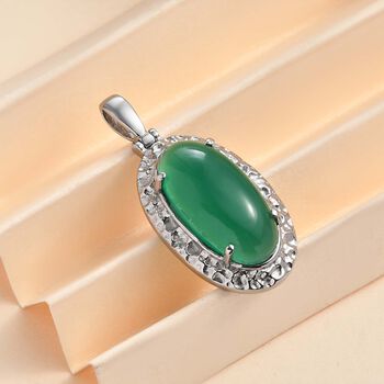Verde Onyx Anh&auml;nger  Edelstahl ca. 11.77 ct