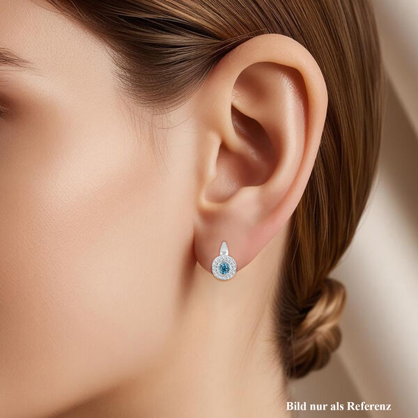 D'Joy AA blaue und weiße Zirkon Ohrringe - 2,28 ct. image number 2