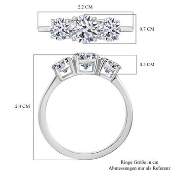 LUXURIANT DIAMOND - Lab Grown Diamant VS-GH SGL zertifiziert Ring 950 Platin (Gr&ouml;&szlig;e 17.00) ca. 2.00 ct