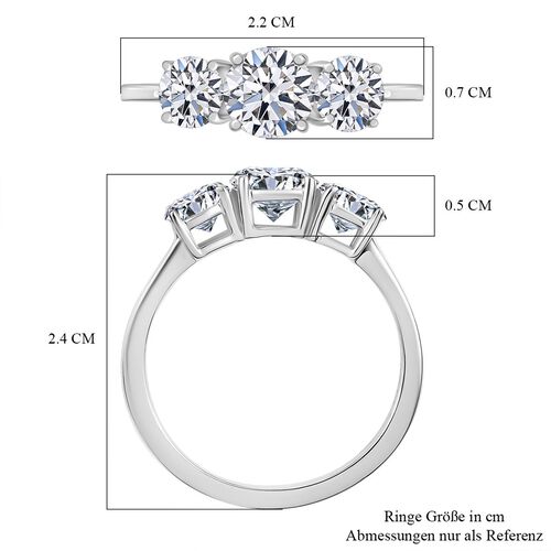 LUXURIANT DIAMOND - Lab Grown Diamant VS-GH SGL zertifiziert Ring 950 Platin (Größe 17.00) ca. 2.00 ct image number 3