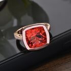 Padparasha Triplett Quarz Solitär Ring 925 Silber Rose Gold-Überzug image number 1
