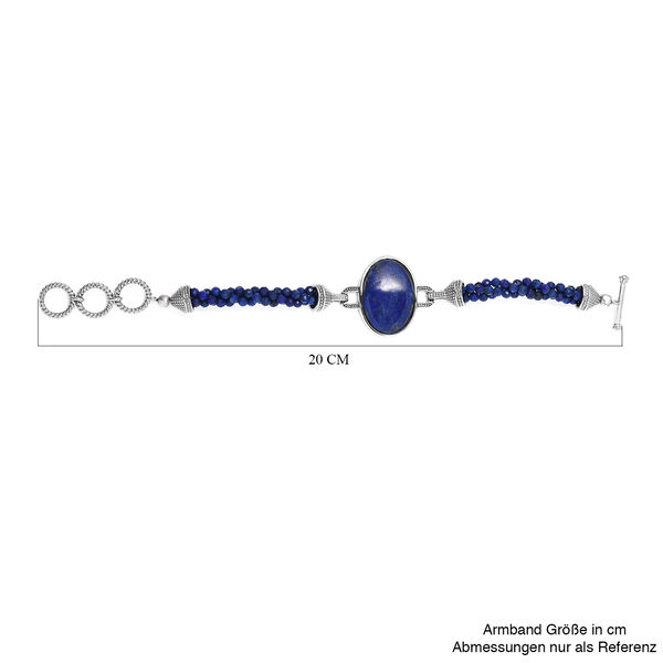 Lapislazuli Armband ca. 19 cm Edelstahl ca. 47,51 ct image number 5