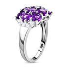 Natürlicher, marokkanischer Amethyst und weißer Zirkon-Ring, 925 Silber platiniert  ca. 2,61 ct image number 4