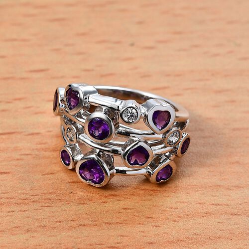 Afrikanischer Amethyst und Zirkon Ring - 2,14 ct. image number 1