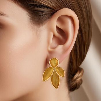 Emaille-Ohrringe im Rosabella Blatt-Design