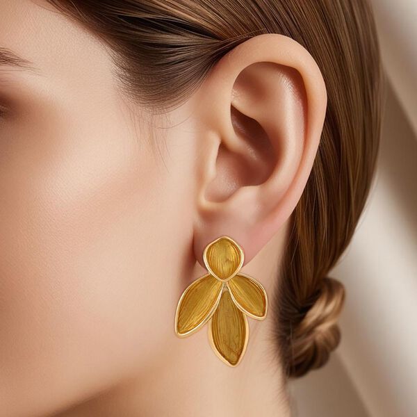 Emaille-Ohrringe im Rosabella Blatt-Design image number 3