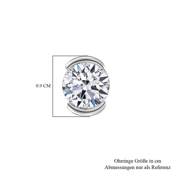 LUXURIANT SGL zertifizierte VS-EF Labor Diamant Ohrringe in 950 Platin - 1 ct. image number 4