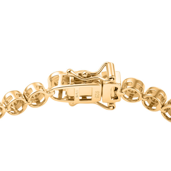 D'Joy wei&szlig;es Diamant 20cm Armband, 925 Silber 750 Gelbgold Vermeil - 0,35 ct. image number 4