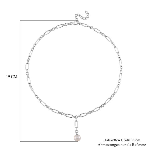 Weiße Edison Perle Halskette, 45+5 cm image number 5