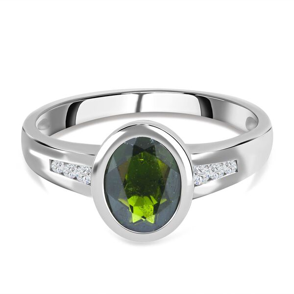 Nat&uuml;rlicher Chromdiopsid und Zirkon-Ring - 1,47 ct.