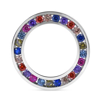 Mehrfarbiger Zirkonia Anh&auml;nger 925 Silber rhodiniert