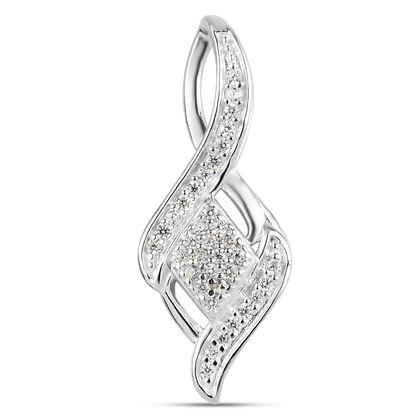 LUSTRO STELLA Weißer Zirkonia Anhänger 925 Silber ca. 0,33 ct