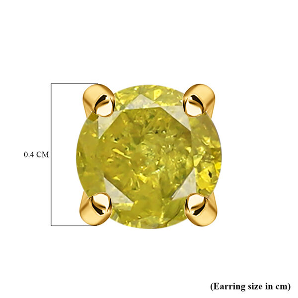 Gelbe Diamant P1 SGL zertifizierte Solitär-Ohrstecker in 585 Weißgold image number 5