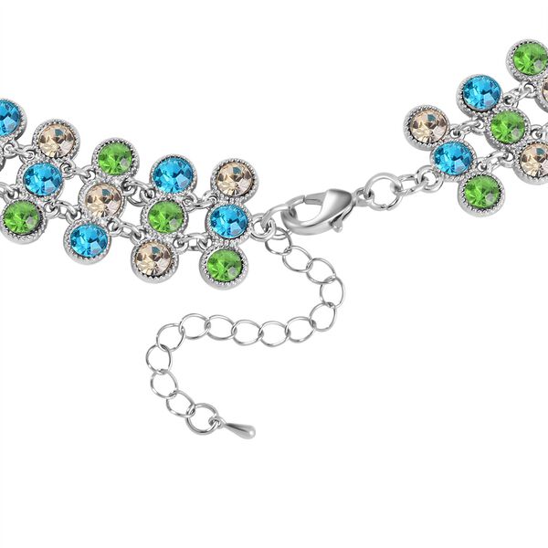 Mehrfarbiger Kristall Halskette ca. 50 cm Legierung image number 3