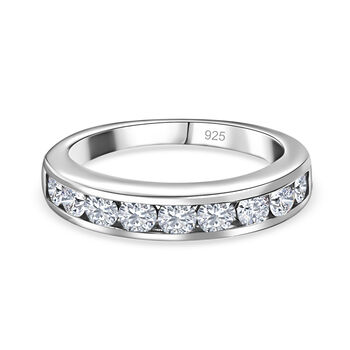 LUSTRO STELLA Hergestellt mit Feinster ZIRKONIA Half Eternity Ring 925 Silber platiniert (Gr&ouml;&szlig;e 16.00)