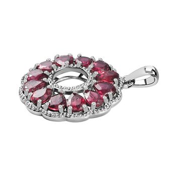 AAA Orissa Rose Granat Anh&auml;nger, 925 Silber platiniert ca. 5.17 ct
