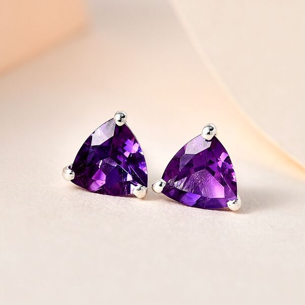 Afrikanische Amethyst Ohrringe, 925 Silber ca. 1.25 ct image number 2