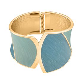 Emaille-Armreif im Colorblock-Design, ca. 17 cm, Blau