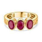 Afrikanischer Rubin (Fissure gefüllt) Ring, 925 Silber Gelbgold Vermeil (Größe 17.00) ca. 1.92 ct