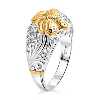 D'Joy Royal Bali &ndash; Zweifarbiger Ring mit Schmetterlingsmotiv