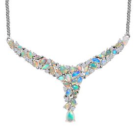 AA natürliche, äthiopische Welo Opal-Halskette, 45 cm - 5,30 ct.