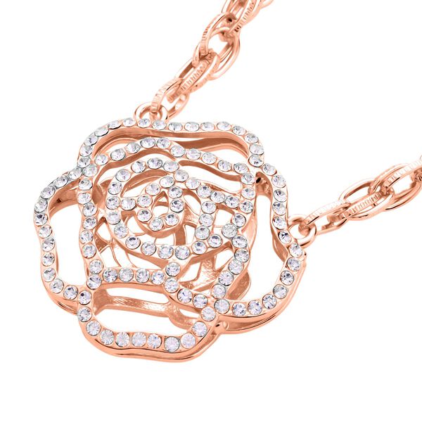 Weiße Kristall-Halskette in Roségoldton, 50 cm - 1 ct. image number 3