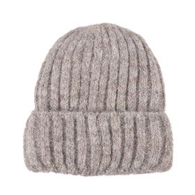 Rippstrick-Mütze mit Teddyfutter, Einheitsgröße, Sandbeige