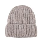 Rippstrick-Mütze mit Teddyfutter, Einheitsgröße, Sandbeige